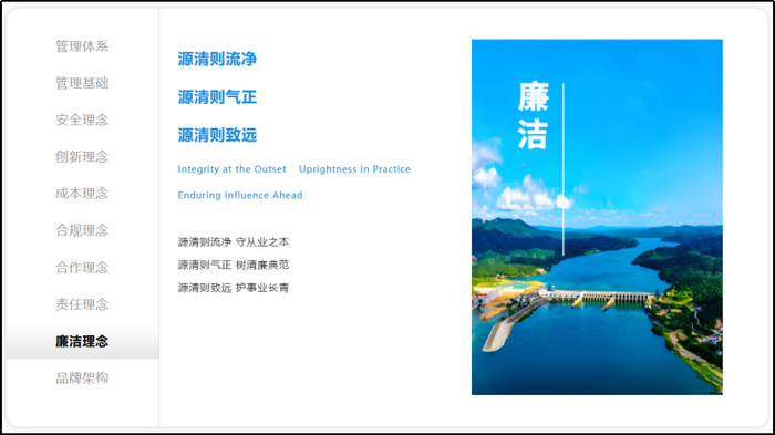 国家能源集团的廉洁理念（来源：官网）