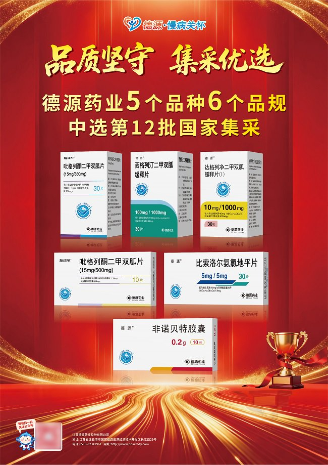 图1  德源药业12批集采中选产品图