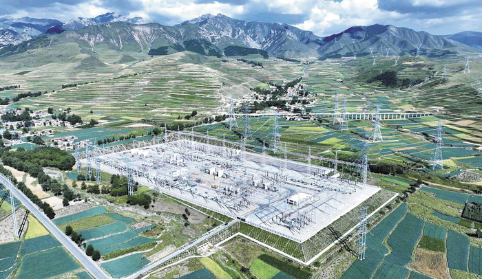 地处海东市互助土族自治县的750千伏郭隆变电站。通讯员 谢莉蓉 摄