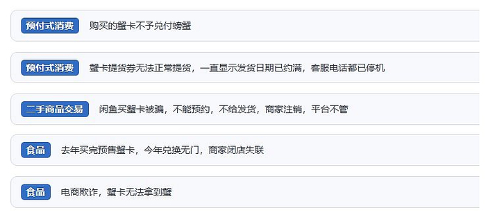 网友通过人民网“人民投诉”反映有效期内的蟹卡无法正常提货的问题。（图片来自“人民投诉”用户）