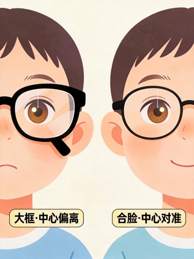 图 4 选镜框:贴合脸型、中心对准,比“大”更重要