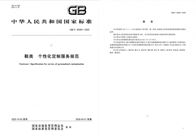 图注：个性化定制标准官方发布文件
