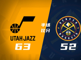半场战报-爵士63-52掘金 马尔卡宁17分 约基奇3+3+7填满数据栏