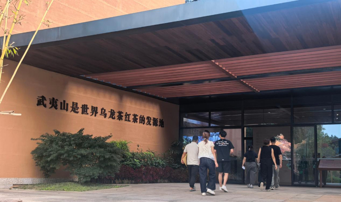   游客走进燕子窠“三茶”统筹展示馆。（裴礼辉 摄）