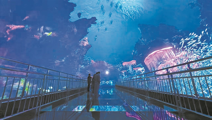 游客在宜良九乡溶洞游览。 九乡旅游区供图