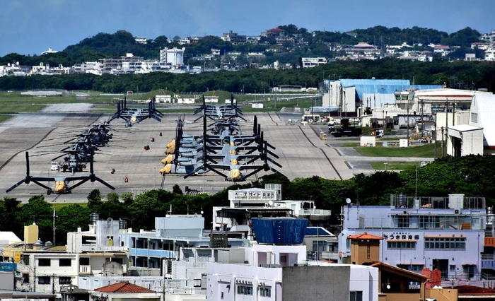 △驻日美军普天间基地（资料图）