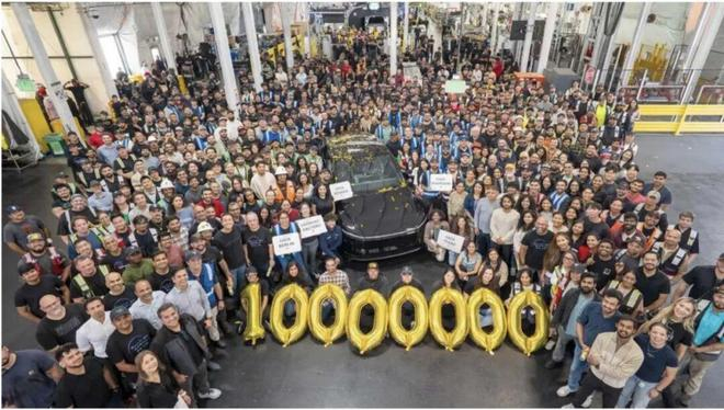▲特斯拉产量突破1000万辆，来源：百度