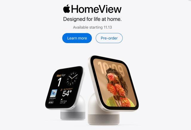 苹果推出智能家居中枢HomeView。图源/苹果
