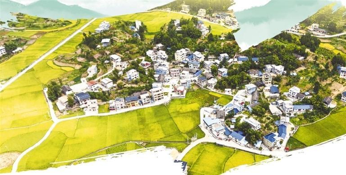 铜仁市印江自治县峨岭街道张家村，错落有致的民居与田园、青山、道路等，构成一幅美丽的生态田园画卷。左禹华 摄
