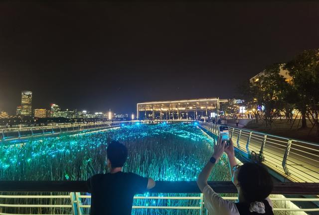 徐汇西岸的“流萤”，第一届上海国际光影节出圈后，保留至今。 陈玺撼摄