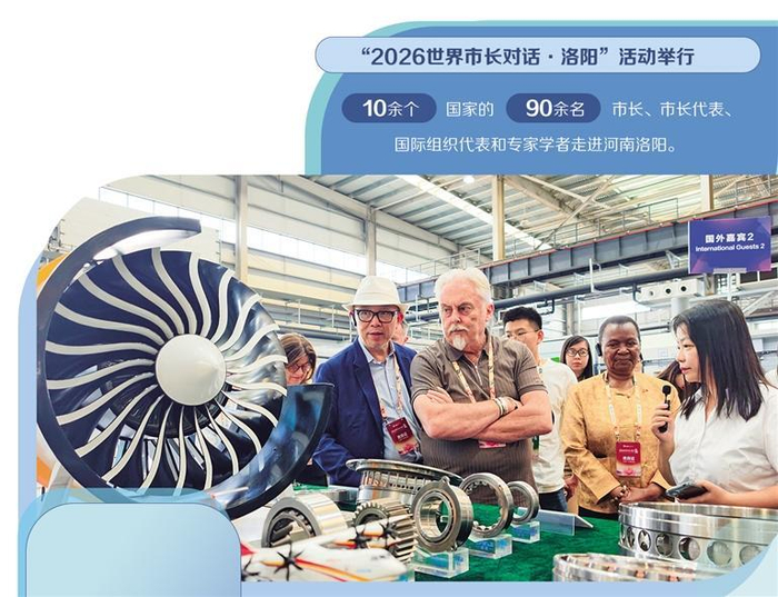     10月10日，“2026世界市长对话·洛阳”活动举行期间，外国嘉宾在洛阳洛轴集团工厂展厅内参观。（资料图片）
