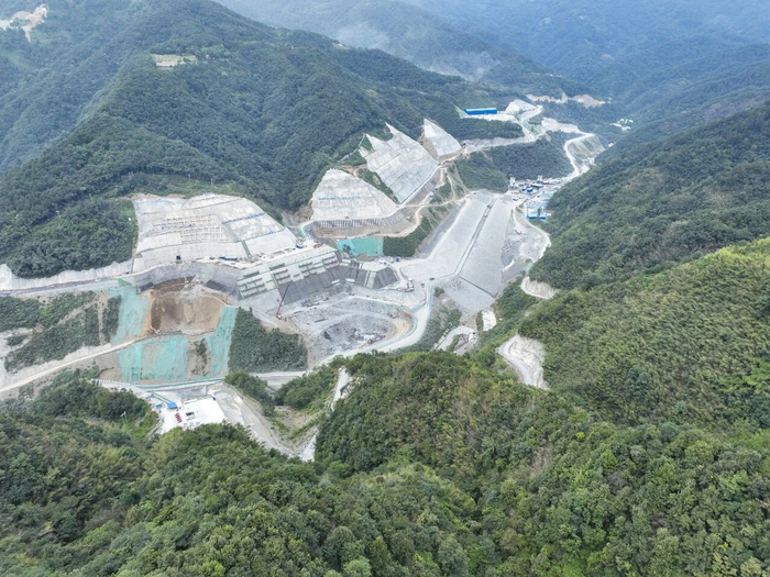 ▲南漳抽水蓄能电站下水库施工现场
