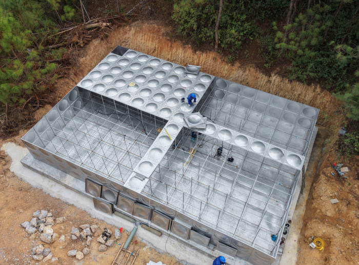 300立方米蓄水池施工现场