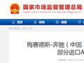 奔驰（中国）汽车销售有限公司召回部分进口AMG GT汽车