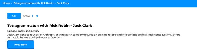 图注：Rick Rubin对Jack Clark的访谈，他在访谈中谈及了采访Brockman的往事