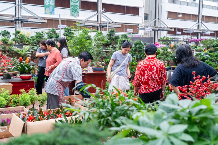 消费者在花市挑选鲜花。受访单位供图
