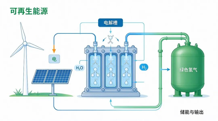 图为电解水制氢装置示意