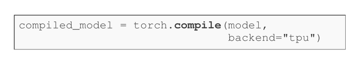 在 TPU 上调用 torch.compile 只需指定 backend=“tpu”