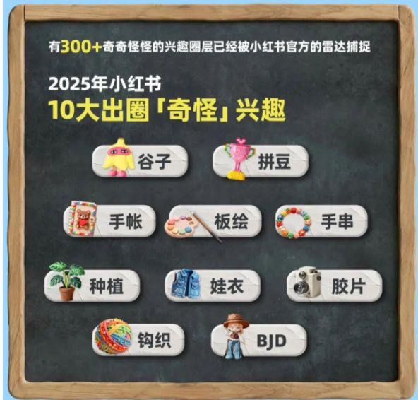 2025年小红书十大出圈兴趣榜单图片来源：小红书官方