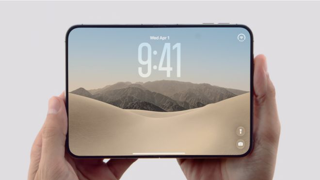 iPhone Duo在今年秋季发布会里压轴登场。（图/2026苹果秋季新品发布会直播截图）