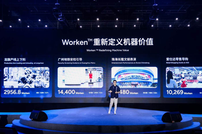 图为智元联合创始人、总裁兼CTO彭志辉发言