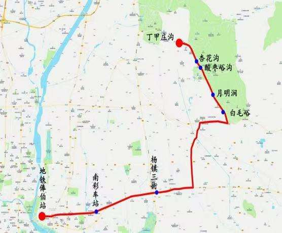舞彩浅山赏秋接驳专线示意图。顺义区供图