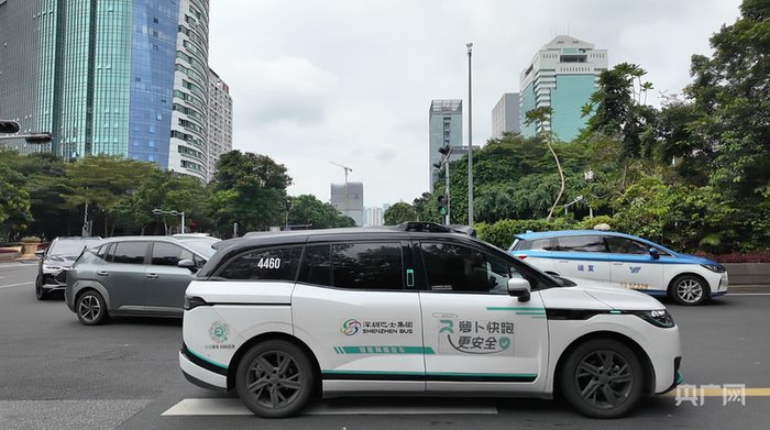 无人驾驶出租车（央广网记者  钟金秀  摄）