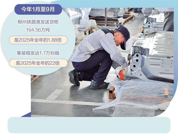     10月14日，上汽通用五菱汽车股份有限公司散件打包车间内，工作人员在打包汽车零部件。本报记者 韦佳玥摄