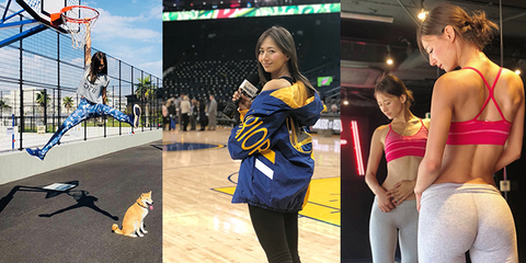 身材超好还能秀扣篮的女主播！