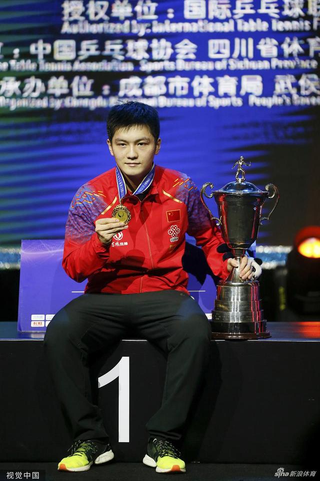 2019年12月1日,四川成都,2019乒乓球男子世界杯决赛,樊振东夺冠