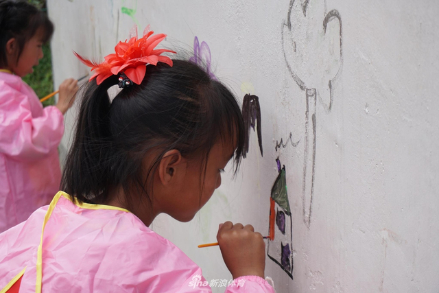 儿童在美术区画下对未来的美好期许