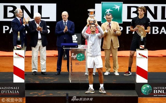 罗马赛纳达尔2-1兹维列夫夺冠