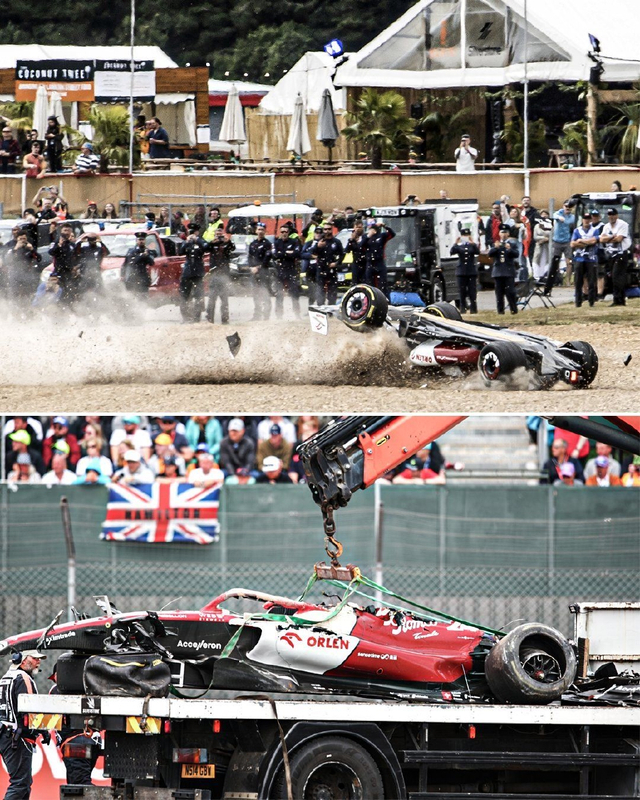 图集-2022F1英国站周冠宇遭遇撞车退赛