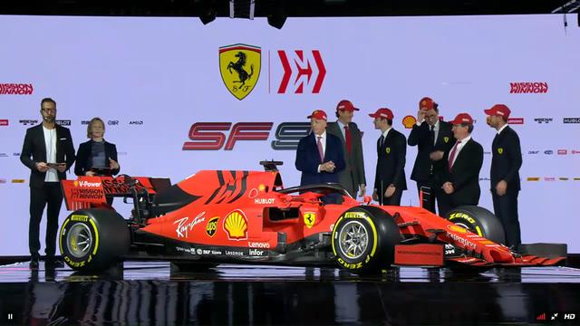 53 北京時間2月15日晚,f1法拉利車隊發佈2019款f1新車sf.0.