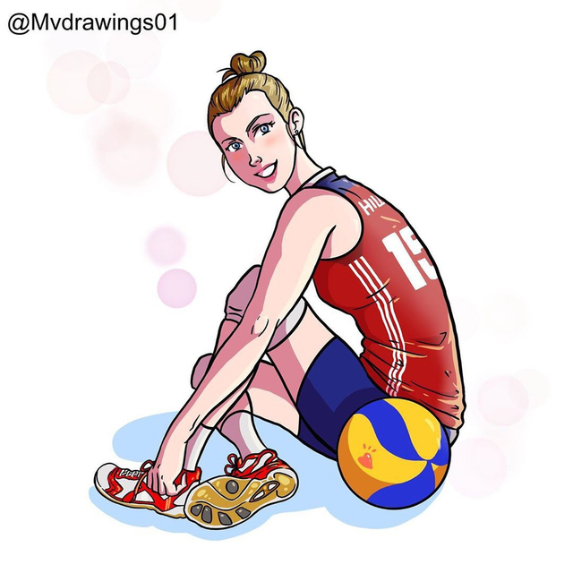 海外粉丝为朱婷创作漫画形象