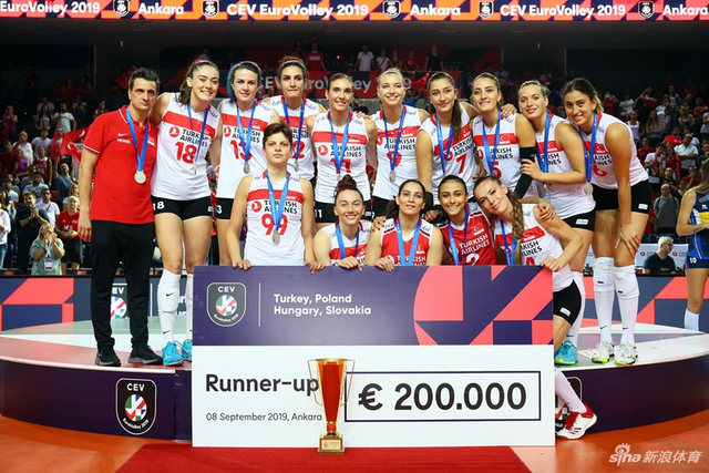 女排欧锦赛颁奖仪式