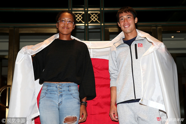 锦织圭大坂直美披日本国旗庆祝