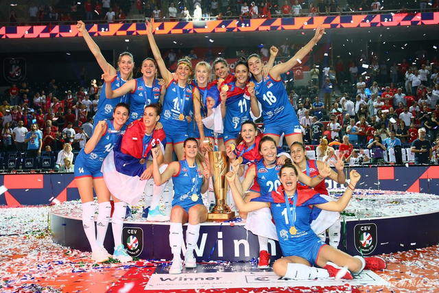 女排欧锦赛颁奖仪式