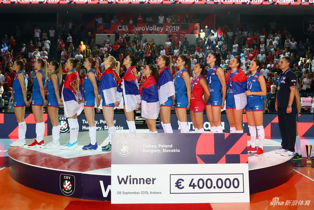 女排欧锦赛颁奖仪式