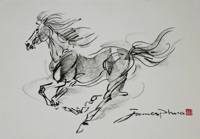 来欣赏笔锋勾勒出来的意境之马!