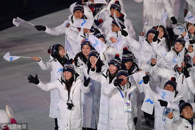 朝韩代表团携手入场