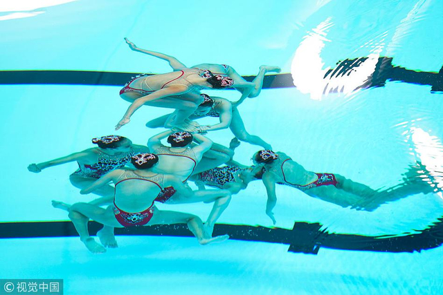亚运会花样游泳集体项目技术自选：中国队出战