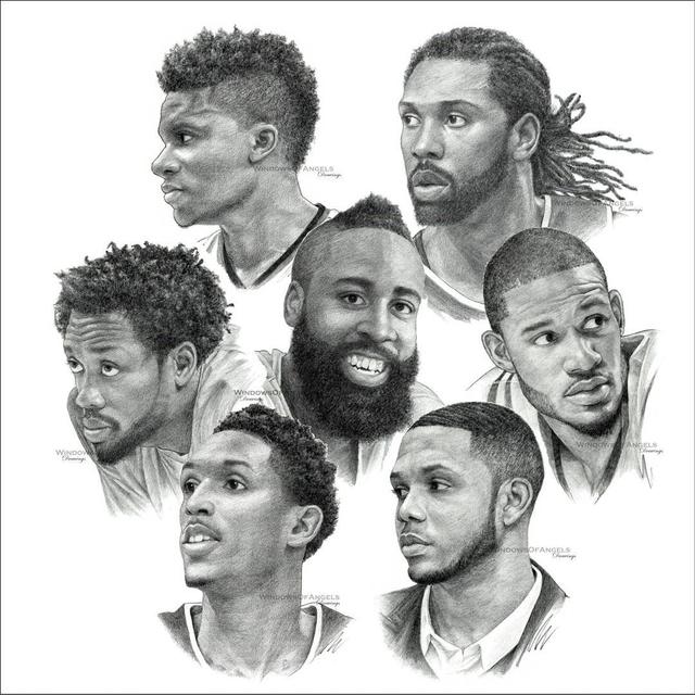 nba30隊集體素描畫_新浪圖片