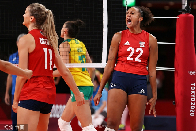 美国女排大胜巴西夺金 金牌数反超中国