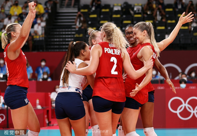 美国女排大胜巴西夺金 金牌数反超中国