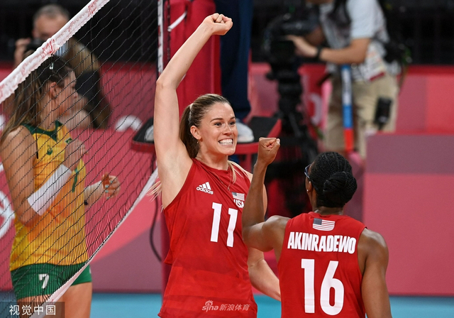 美国女排大胜巴西夺金 金牌数反超中国