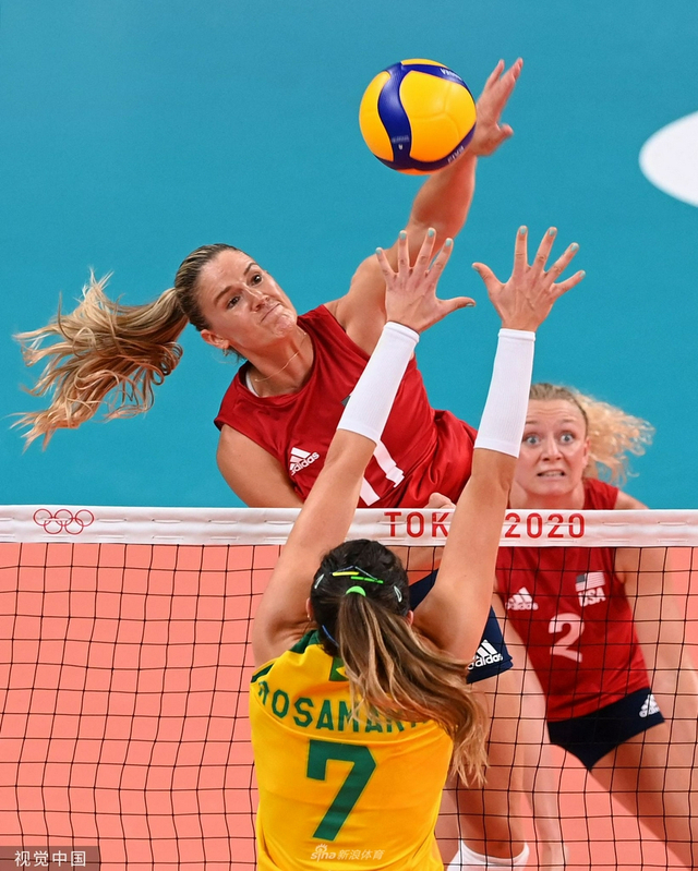 美国女排大胜巴西夺金 金牌数反超中国