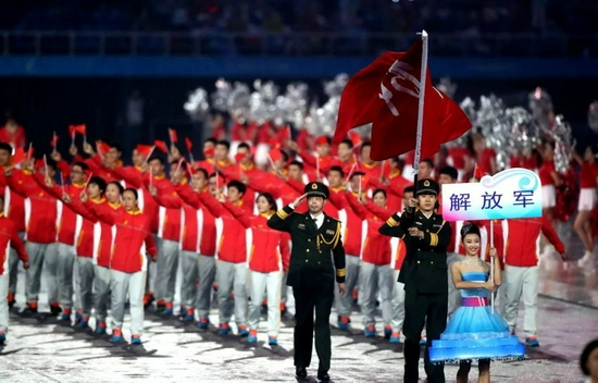 2017年全运开幕式上的解放军代表团