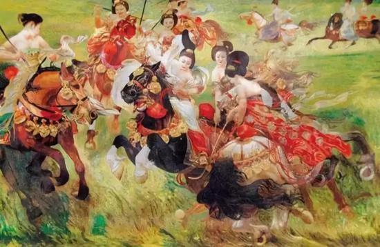 唐朝的贵族妇女们也以参与马球比赛为乐