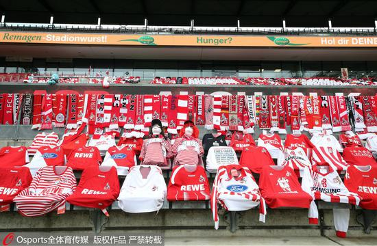 德甲科隆俱乐部搭建主场气氛。